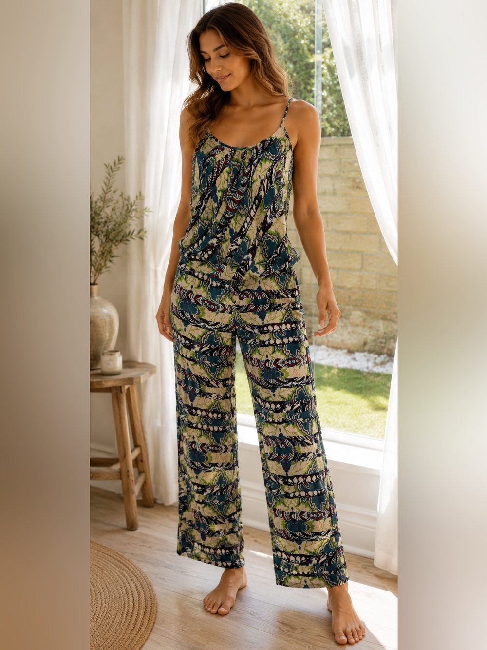 TYSA Spaghetti Strap Geometric Jumpsuit Size 2